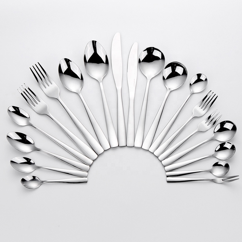 Morden 19PCS Обикновен \/ класически дизайн огледало Полски метален комплект за вечеря